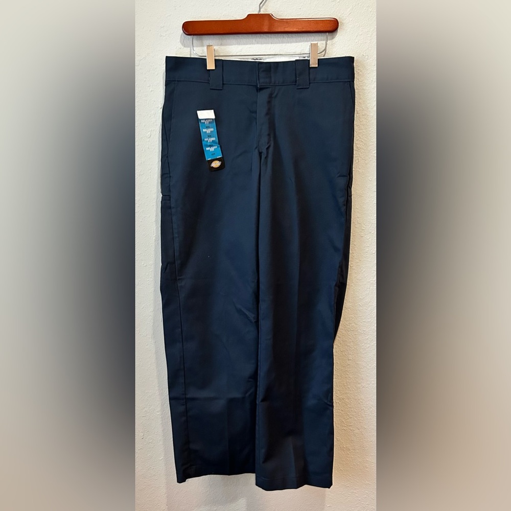 Dickies Navy Blue Straight Leg Relaxed Fit Flex Work Pants Mens Size 32x32